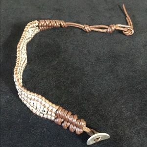 Chan Luu Leather/Silver Wrap Bracelet